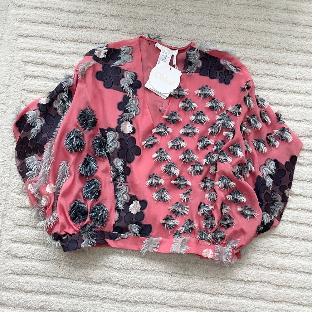 Chloé fringe top/poncho/coverup